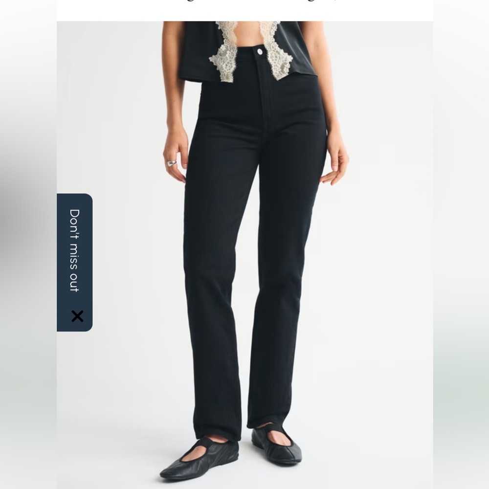 Abercrombie & Fitch Extra Long Ultra High Rise 90s Straight Jean Saturated Black